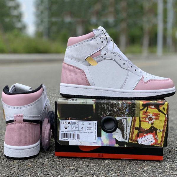 

Pink Double Patch Women Basketball Shoes 1s Top Leather Unique Designer White Fashion Leading Athletic Casual Sports Sneakers