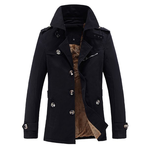 

brand men jacket coats fashion trench coat new autumn casual silm fit overcoat black bomber jacket male thick and thin optional, Black;brown