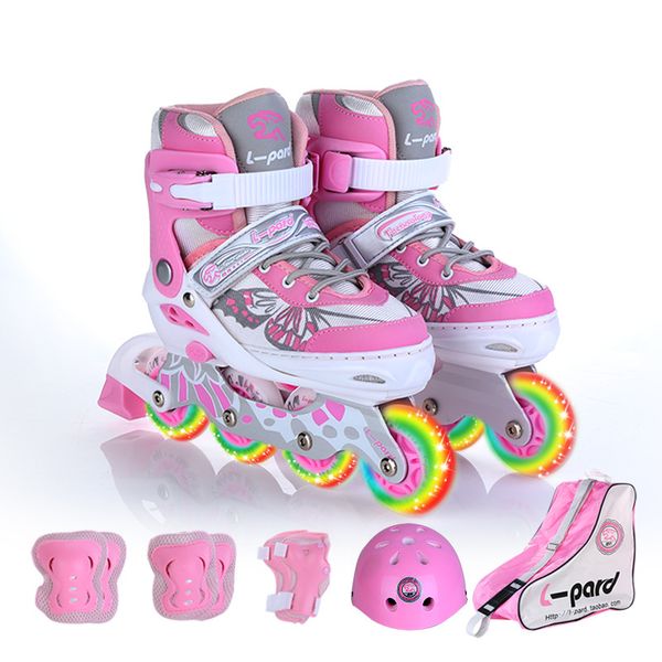 

kids roller skates of abec-7 axle bearing, size can adjust skate shoes, flash wheels roller skates shoes with protector