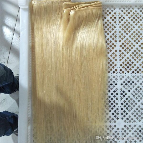 

wholesale hair blonde color 613# straight brazilian virgin human hair 4 bundles hair extensions pure color,100g one bundle,,dhl, Black