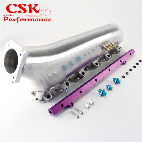

polished air intake manifold + purple fuel rail fits for prtrol 4.8l machined