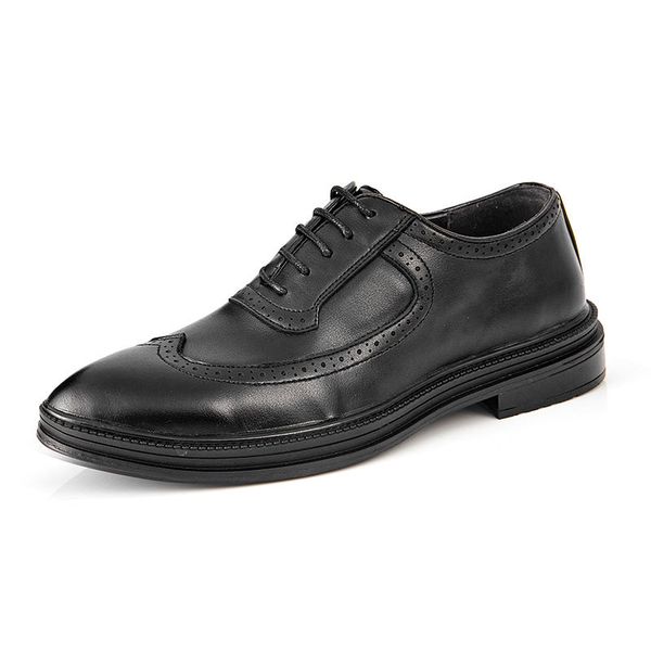 

2019 men formal oxford shoes for wedding party flat men's dress shoes comfortable man classic business zapatillas hombre, Black