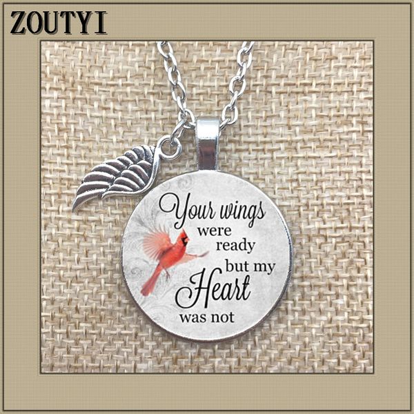 

your wings are ready, but my heart is not. in memory, i lost my loved ones and commemorated the meaning necklace, Silver