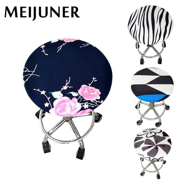 

meijuner round chair cover bar stool cover elastic seat home chair slipcover round bar stool floral printed mj089