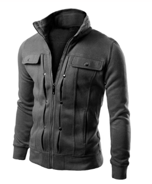 

fashion men jackets coat autumn winter zipper casual fleece coat bomber jacket stand collar fashion male outwear, Black;brown