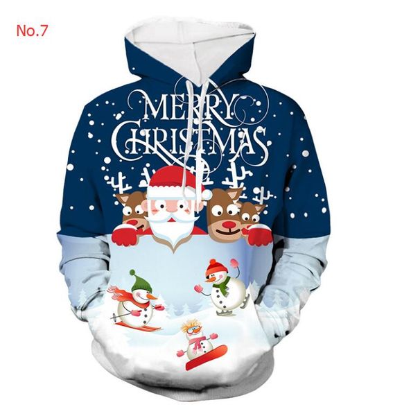 

christmas mens designer hoodies fashion brand hoodies for mens sweatshirts with 3d digital printing casual mens clothing s-4xl 9 styles, Black