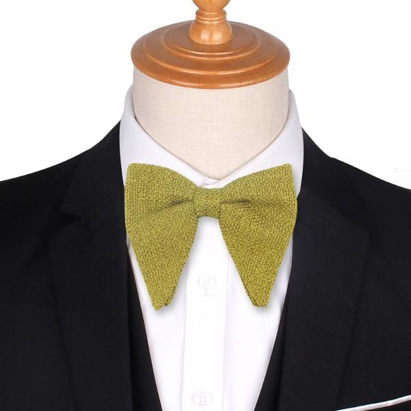 Erkek Kadife Vintage Bow Tie Erkekler İçin Kadın Smokin Sekretli Düz Renk Büyük Bowtie Bowknot Yetişkin Erkek Bowties Cravats Sarı Tie12607