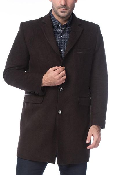 

dewberry male pattern coffee overcoat-1020001p8204, Black;brown