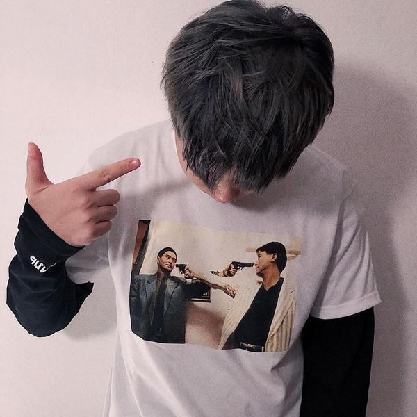 

18fw the killer trust tee box logo tee street скейтборд мужчина tee мода короткого рукав повседневного открытый логотип печатная футболка hf, White;black