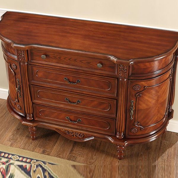 

european-style sideboard cabinet solid wood cabinet american-style tea cabinet multi-function kitchen cupboard furniture restaurant