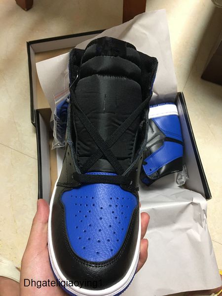 

with box 1 og high royal white blue men basketball shoes 1s i sports sneakers trainers 5-12 wholesale size 36-46, Black