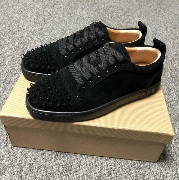 

2019red bottom sneakers for men luxury black leather fashionmens womens shoes designer causal shoes wholesale size 35-47