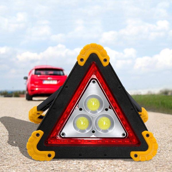 

car warning triangle 3 in 1 portable charger led work light emergency warning lamp for camping hiking car repairing strobe light