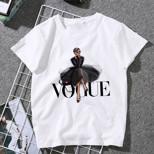 

vogue letter printed new fashion vadim summer short sleeve casual shein harajuku trend style o-neck women, White