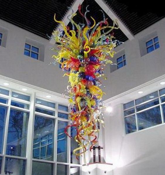 

multi colored large handmade blown murano glass chandeliers chihuly style led saving light source modern ceiling lights