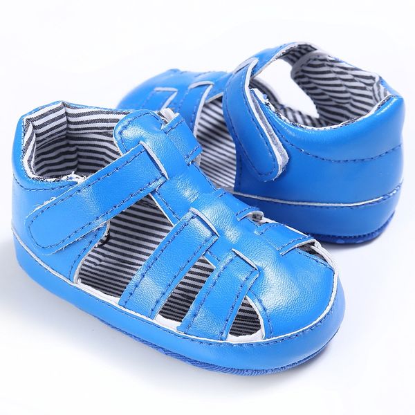 

детские сандалии для мальчиков лето повседневная мода пу выдалбливают противоскользящая обувь, Black;red