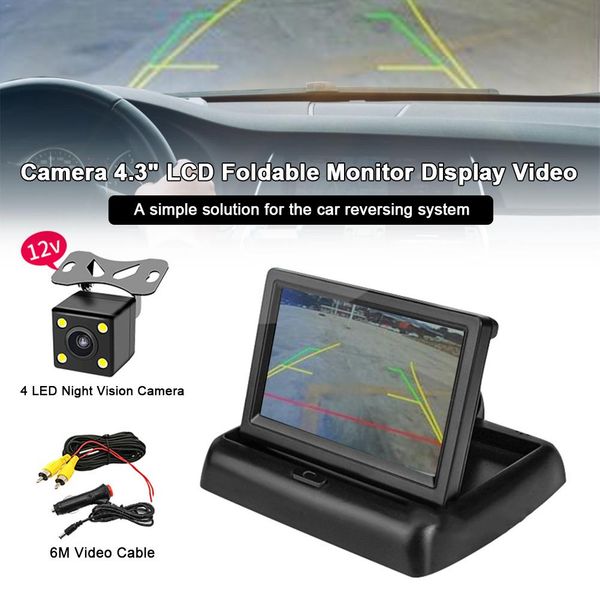 

dash cam full hd car rear view 4.3inch removable lcd screen display night vision video recorder ccd sensor parking monitor