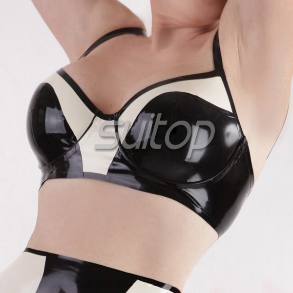 

bras latex underwear bra, Red;black