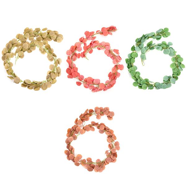 

1pc garland wedding party simulation wicker leaves vine decorations artificial fake diy silk hanging eucalyptus