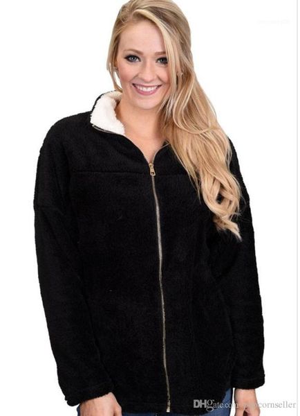 

zipper warm long sleeve jacket womens clothing women new fashion designer wool coat winter lapel neck, Black