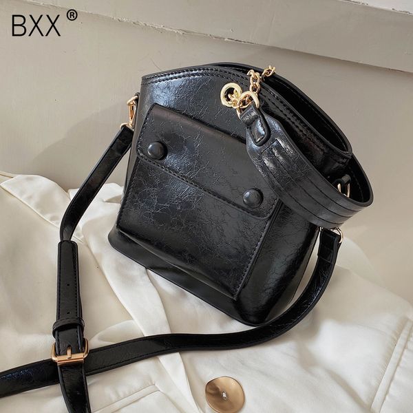 

bxx] quality pu leather bucket bags for women 2020 spring all-match flap messenger shoulder bag female travel handbags hj988