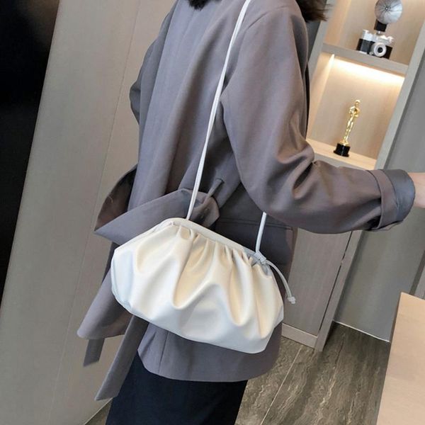 

1pc women daily cloud shape office dating shopping fashion dumplings bag crossbody messenger handbags travel pu leather casual