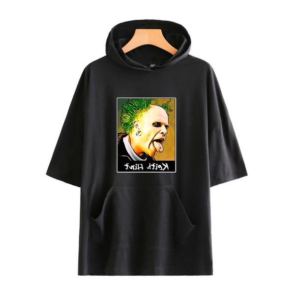 

flint transcendent keith band 2019 men and women paragraph easy personality trend belt cap short sleeve shirt t shirts, Gray;blue