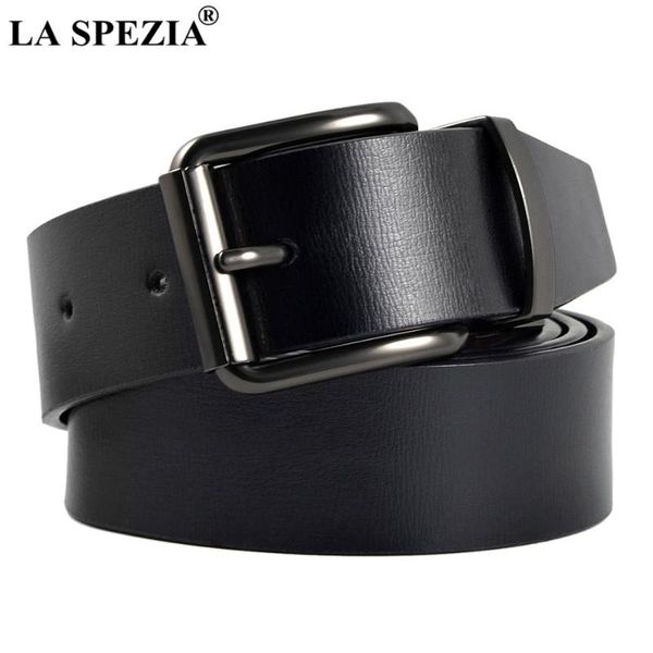 

la spezia belt men leather reversible belt male natural cowhide leather vintage black pin buckle rotated belts, Black;brown