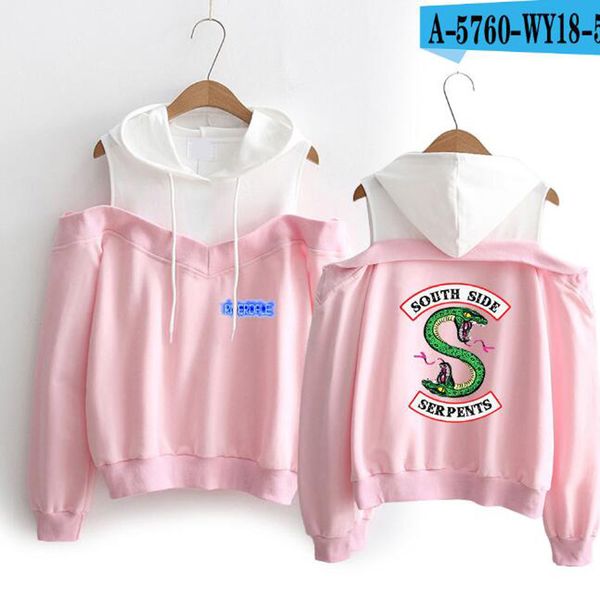Großhandel Riverdale Kapuzenpullover Damen Southside Serpents Printed Langarm Schulterfrei Hip Hop Pink Hoodie Pullover Streetwear Von Zhouzhaoyu, Großhandel Riverdale Kapuzenpullover Damen Southside Serpents Printed Langarm Schulterfrei Hip Hop Pink Hoodie Pullover Streetwear Von Zhouzhaoyu,