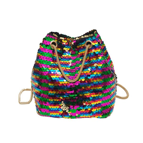 

bags for women metallic messenger bags shiny large capacity shoulder bag chainful handle bag drawstring bolsas dropshipping yjj2