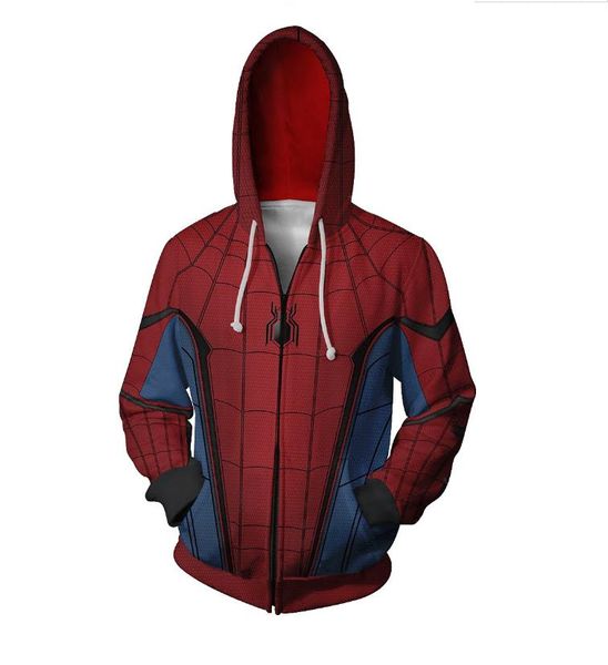 

designer mens hoodie brand coat spider man heroes expedition 3d printed hip hop men luxury men brand hoodies mens sweater size s-5xl, Black