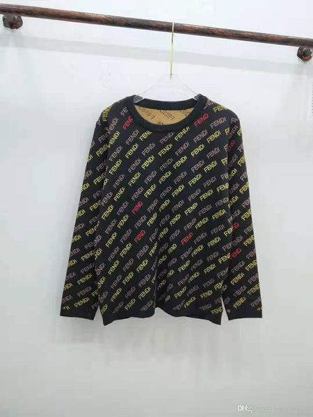 

922 бесплатная доставка 2019 осень черный с длинными рукавами письмо женские свитера высокое качество взлетно посадочной полосы пуловеры цян, White;black