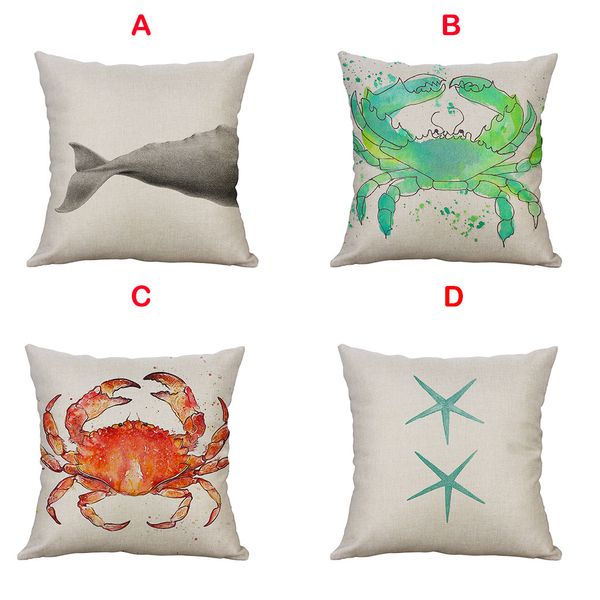 

multiple sizes cushion cover marine life linen pillowcases home decoration housse de coussin pillow cover cojines pillow case