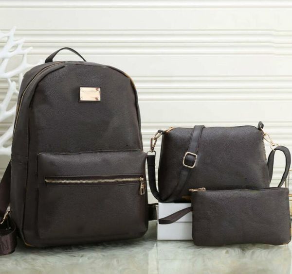 

designer women backpack luxury school bags fashion lady large capacity travel bag backpack three-piece
