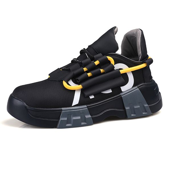 

hipping 2019 fashion men sneakers hip hop height increasing straw shoes mens slip-on camouflage sports shoes for male, Black