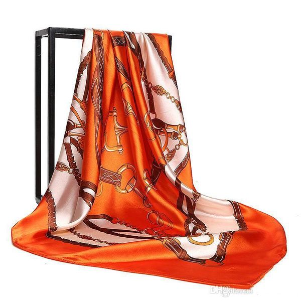 

бренд шарф для женщин 2018 весна письмо шаблон модные бренды дизайнерские шарфы 100% шелк длинные шарфы размер 90x90cm top qualtiy, Blue;gray