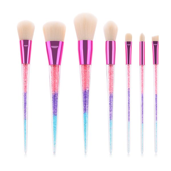 

thread colorful makeup brush set diamond crystal makeup brushes foundation blending powder eye face brush makeup tools kit 7pcs/lot rra1593
