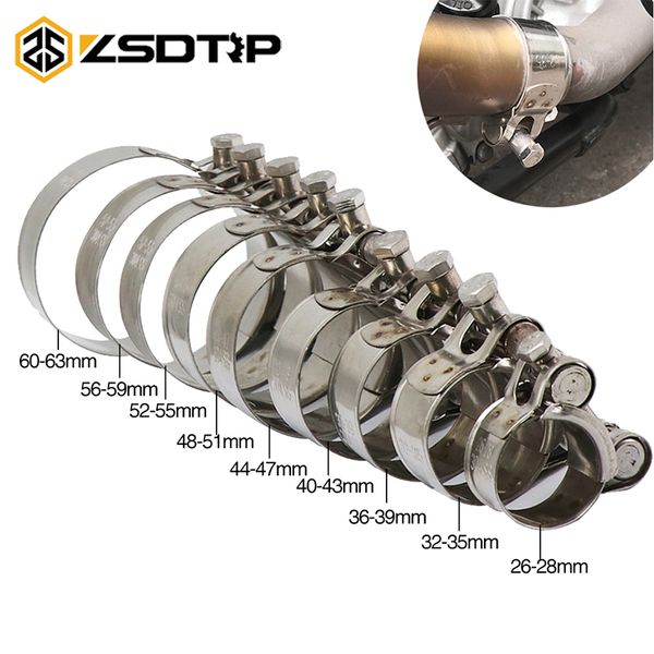 

zsdtrp 28 35 39 43 47 51 55 59 63 мм мотоцикл из нержавеющей стали для группы выхлопной зажим комплект подходит мотоцикл глушитель