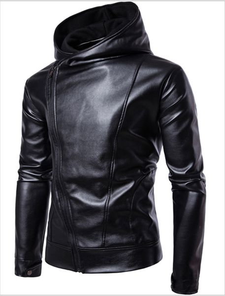 

selling 2018 selling cable-stayed leather coat england men's leather coat models men's outer, Black