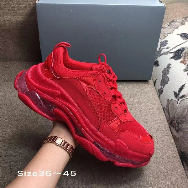 

with box designer paris triple s adds a clear midsole sneakers men women neon green luxury increasing brand casual dad shoes d02, Black