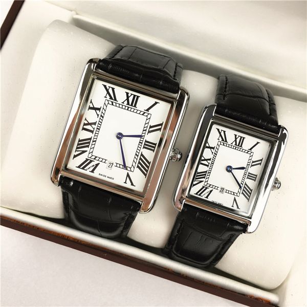 

famous fashion man/women brand watch casual leather strap nice dress luxury quartz watch autodate relojes de marca lover wristwatch, Slivery;brown