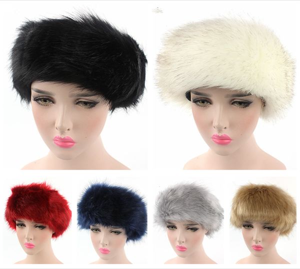 

russian cossack style faux fur headband for women hair band femme winter earwarmer earmuff hat ski