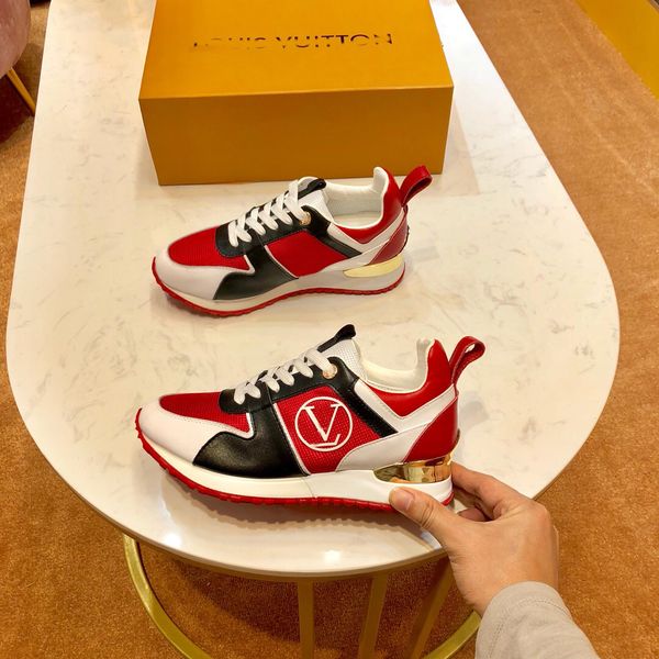 

2019 new arrival luxury designer women's shoes run away sneakers invisible height lace-up sneaker mesh breathable casual sneakers eur35, Black