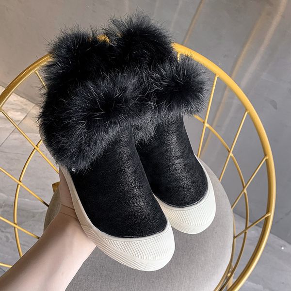 

2019 the new winter warm women snow boots cotton suede female winter snow boots women casual shoes comfortable soft m12-37, Black