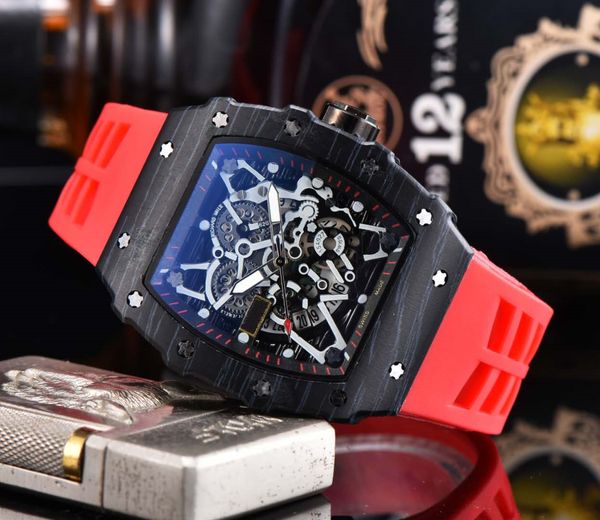 

wholesale mens luxury style watch stainless steel brand new designer watches quartz movement comfortable rubber strap male sport clock, Slivery;brown