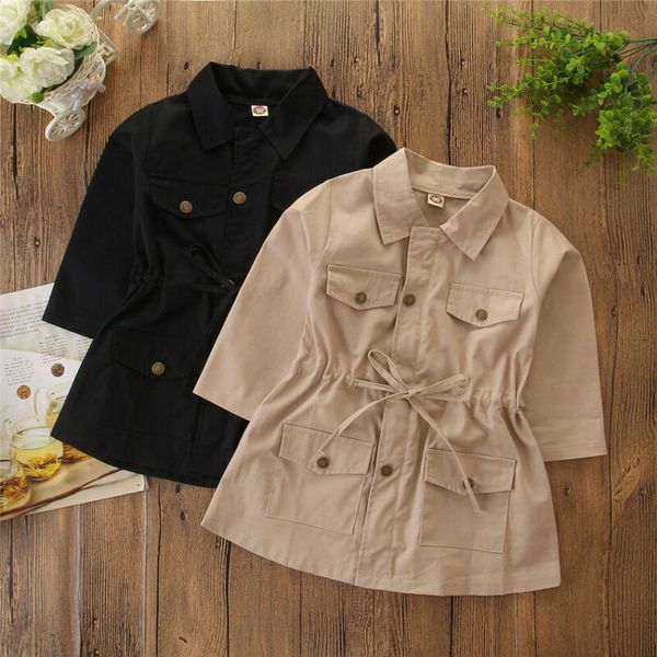 

2020 new baby girls kid jacket coat fall winter warm children girl fashion trench suits clothes 2-7 years, Blue;gray