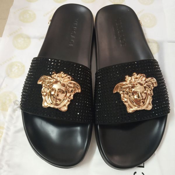 

19ss waterfront mule slippers men's women luxury sandals flat fashion shoes slippers summer flexible rubber outsole slide slippers, Black