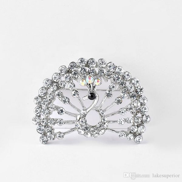 

multistyle women rhinestone peacock brooch luxury designer brooch suit lapel pin gift for love girlfriend wholesale price, Gray