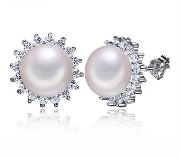 

реальный пресных 7-8мм жемчужных коты серьги из белого золота гальванической серьга с сверкающим стразом подарком способа ретро жемчужных ук, Golden;silver