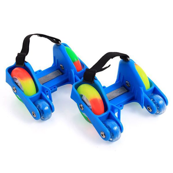 

1 pair children kids flashing roller shoes skates 4 fire wheels shoes roller sport new adjustable small motor flash